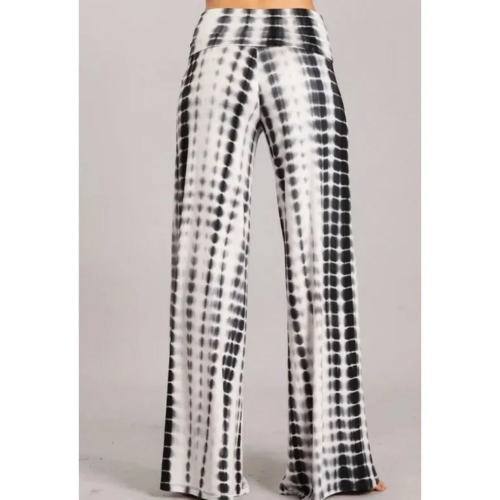 SOLD OUT Tie Dye Boho Wide Leg Palazzo High Waist Pants - Picture 3 of 6